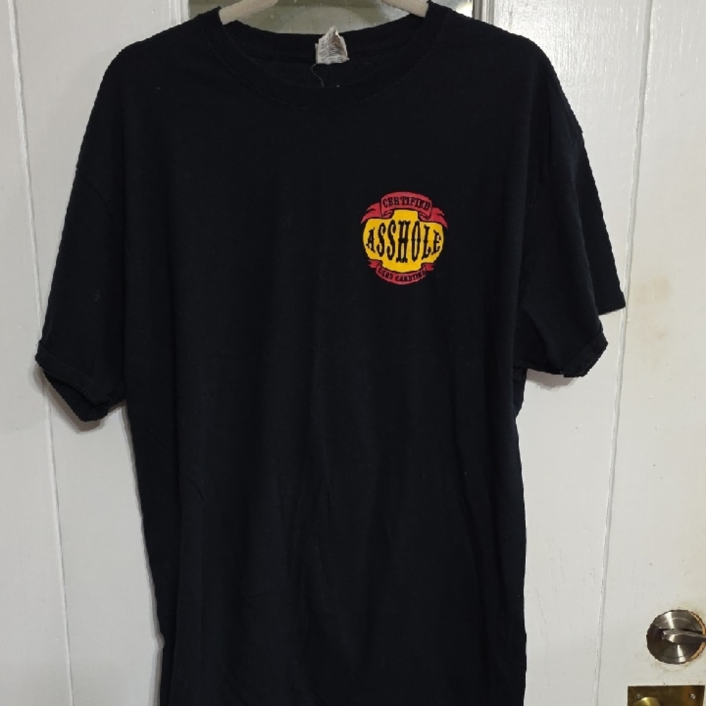 Pioneer Saloon Nevada Men's T-Shirt Black W/Graphic Certified A$$hole XL